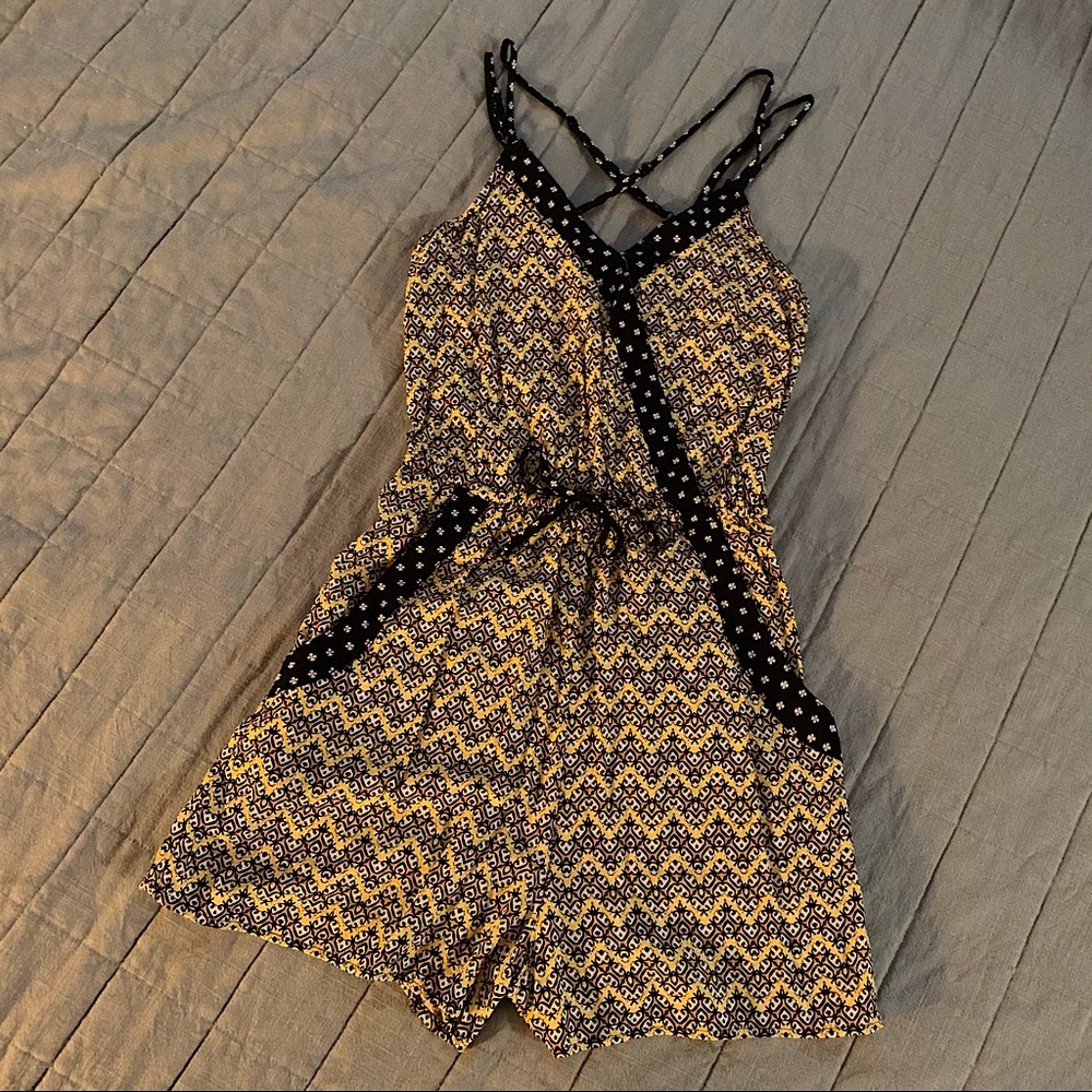 Xhilaration mixed print fun flirty romper